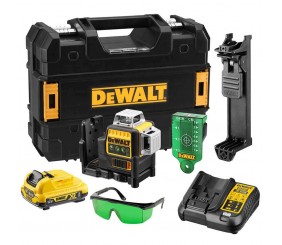 DEWALT 3 x 360° Multi-Line Laser Level Green Kit DCE089D1G-XE